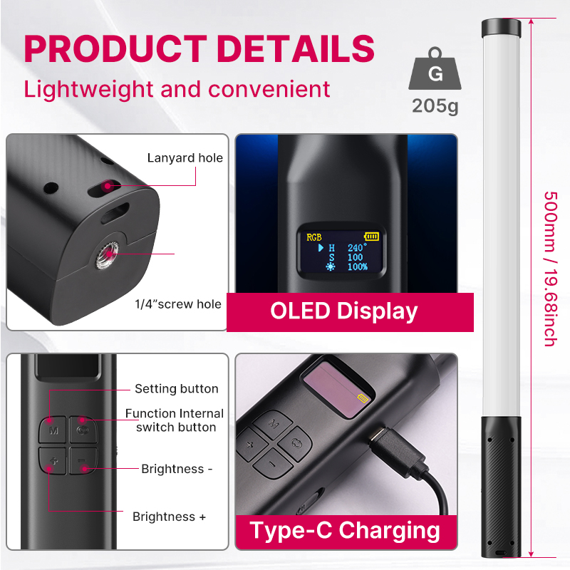 Ulanzi VL119 Handheld RGB Colo - огляд і ціна Torjim Rgb Photography Video Lighting