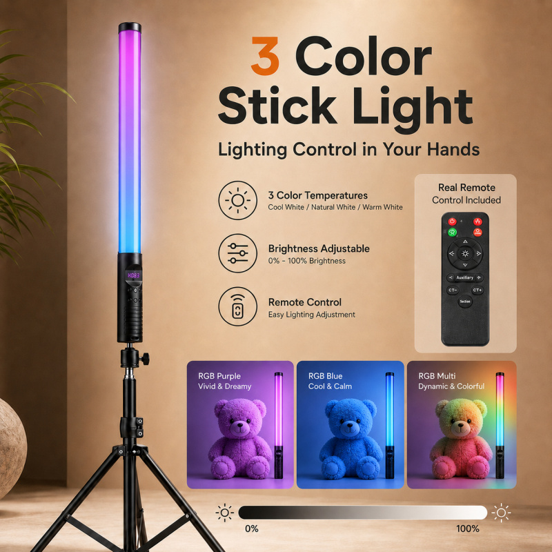 RGB Handheld Video Light Wand, - огляд і ціна Torjim Rgb Photography Video Lighting