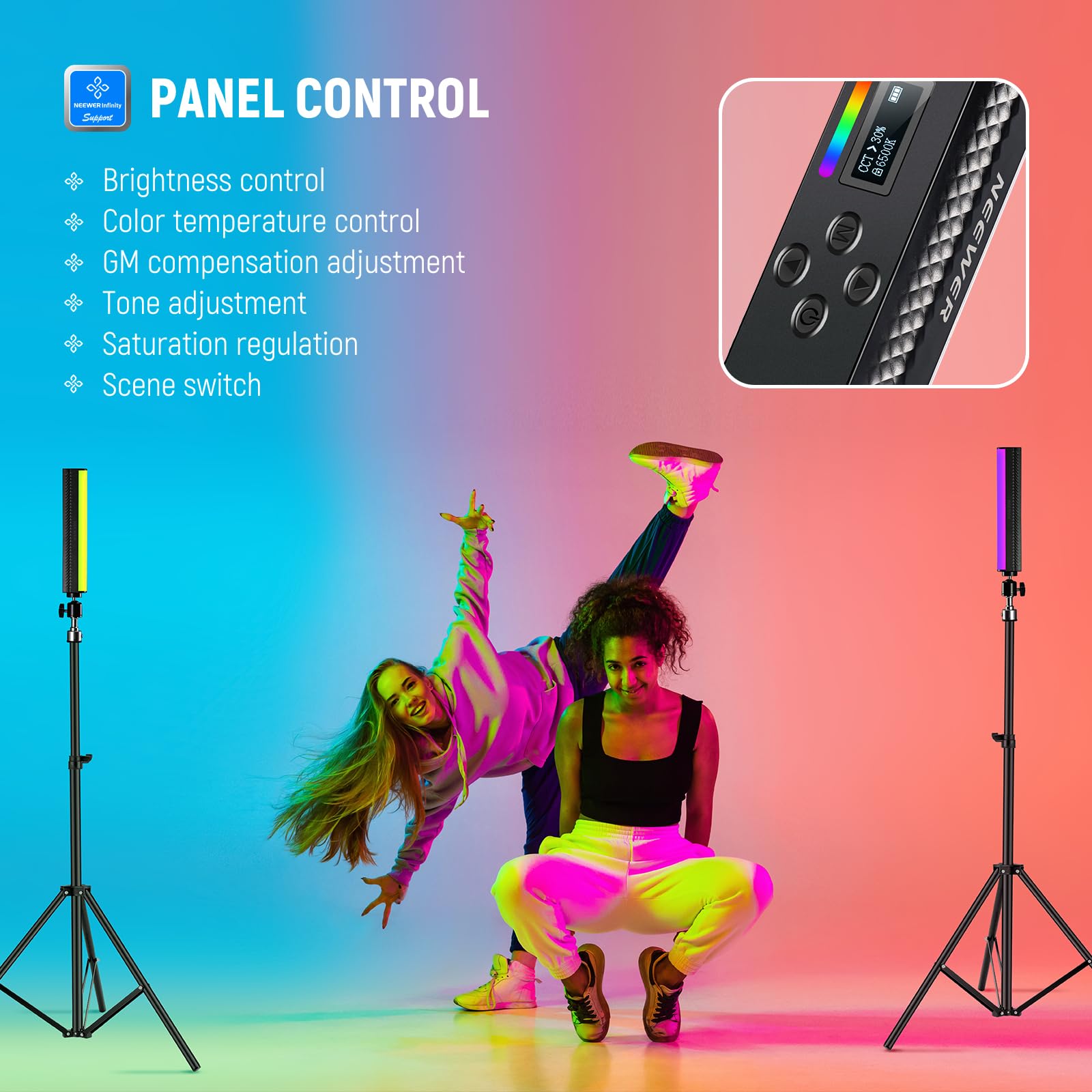 NEEWER RGB Light Wand with APP - огляд і ціна Torjim Rgb Photography Video Lighting