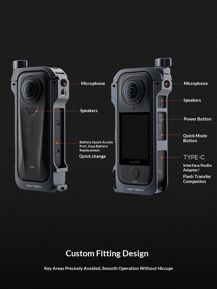 PGYTECH Camera Cage for Insta3 - огляд і ціна Insta360 Camera X4