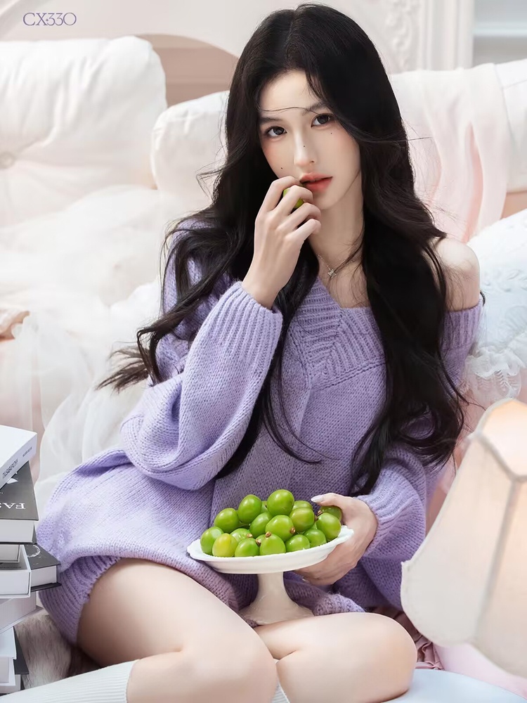 Autumn Winter Purple Sweater O - огляд і ціна Photography Lighting Styles